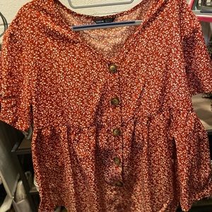 Button down babydoll top